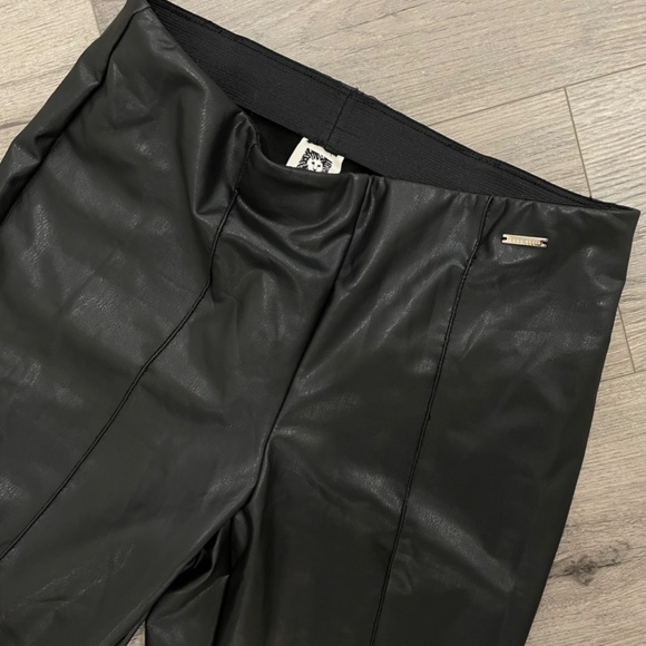 Anne Klein Women’s Faux Leather Leggings Stretch Elastic Waist Size Small - Picture 5 of 6